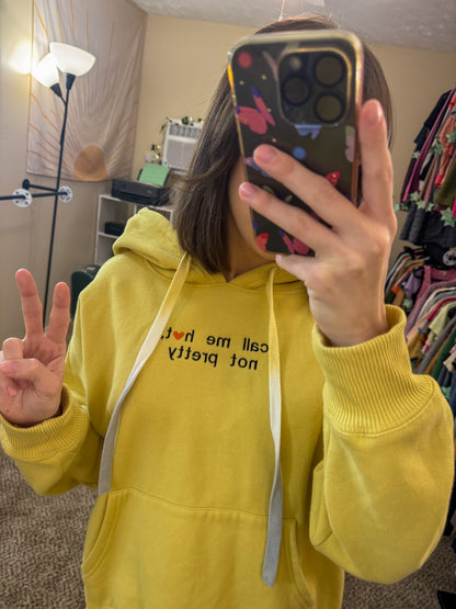 Call Me Hot Yellow Hoodie L