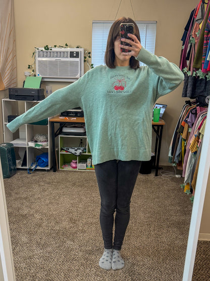 Not Overdramatic Aqua Sweater L