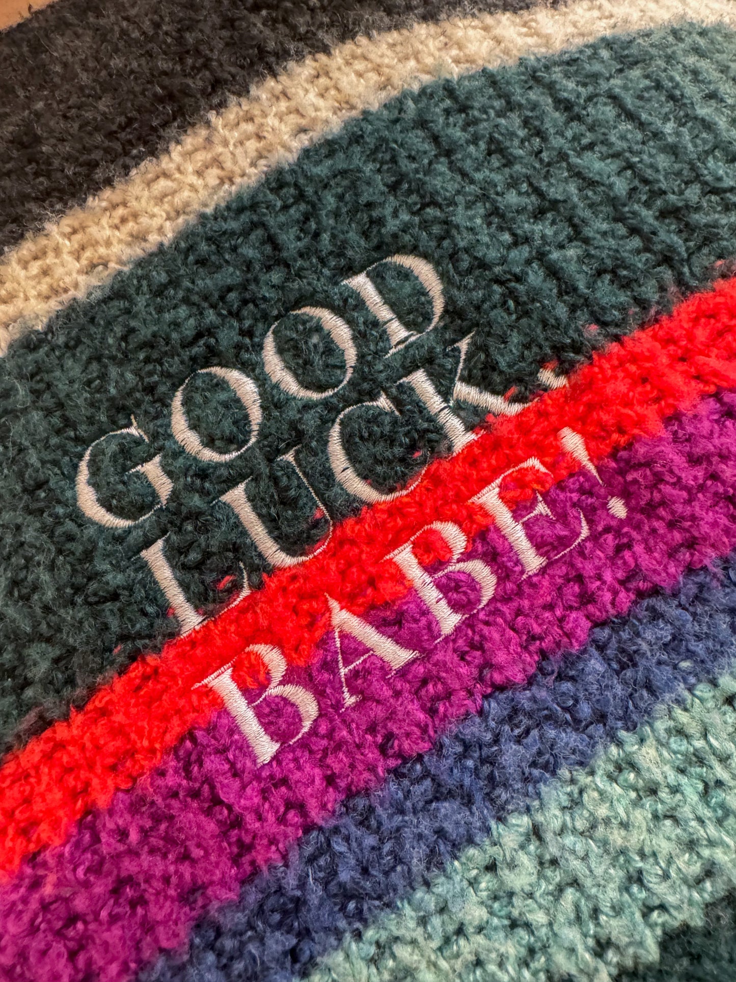 Good Luck Babe Colorful Striped Sweater S