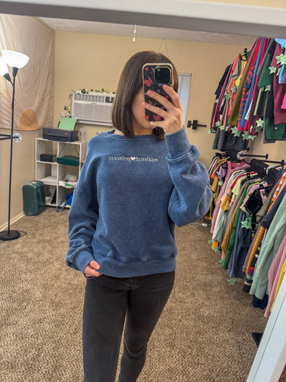 Midwest Princess Blue Crewneck Sweatshirt M