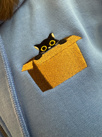 Cat in the Box Zip Up Hoodie S