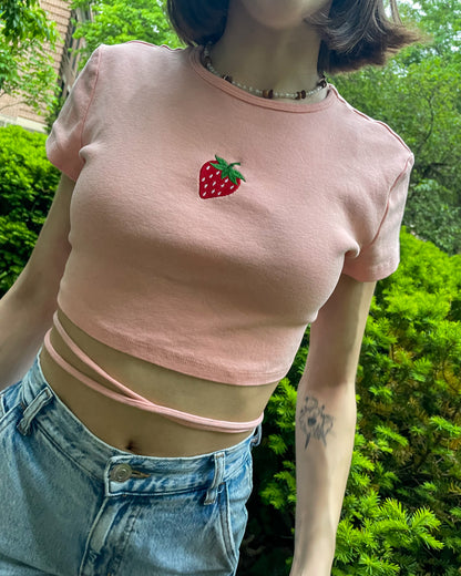 Strawberry Strappy Baby Tee M