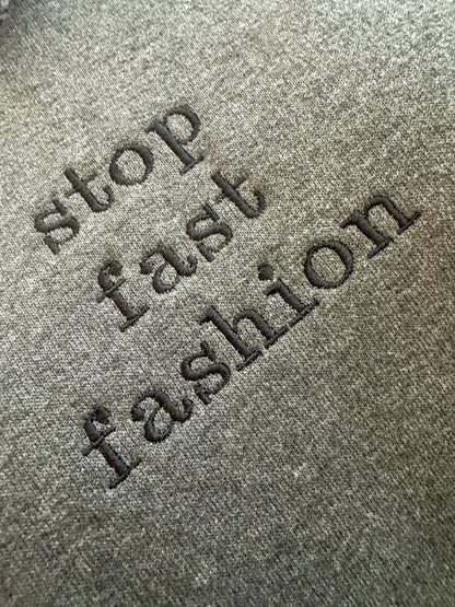 Stop Fast Fashion Grey Hoodie XL