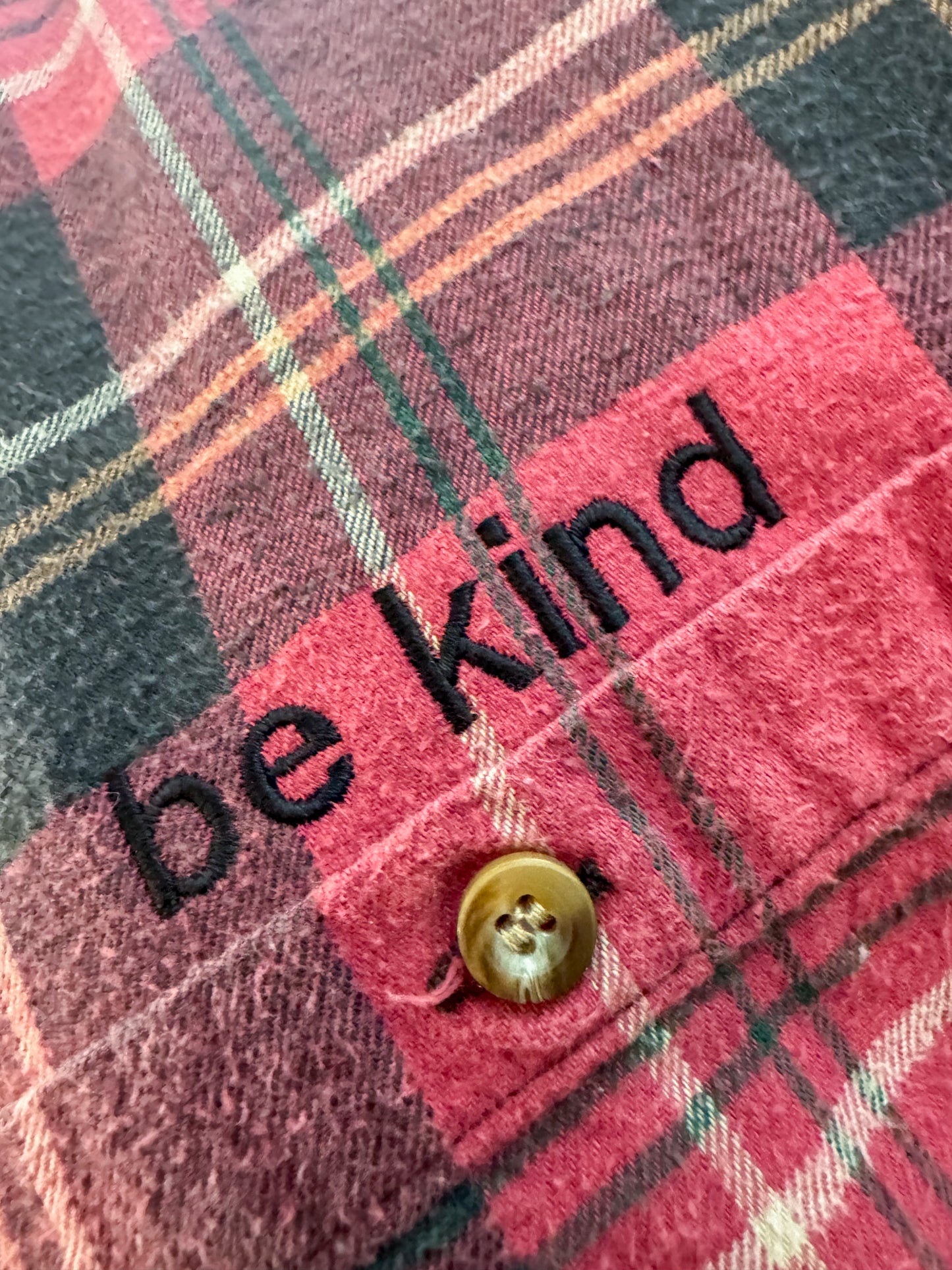 Be Kind Button Up Flannel L