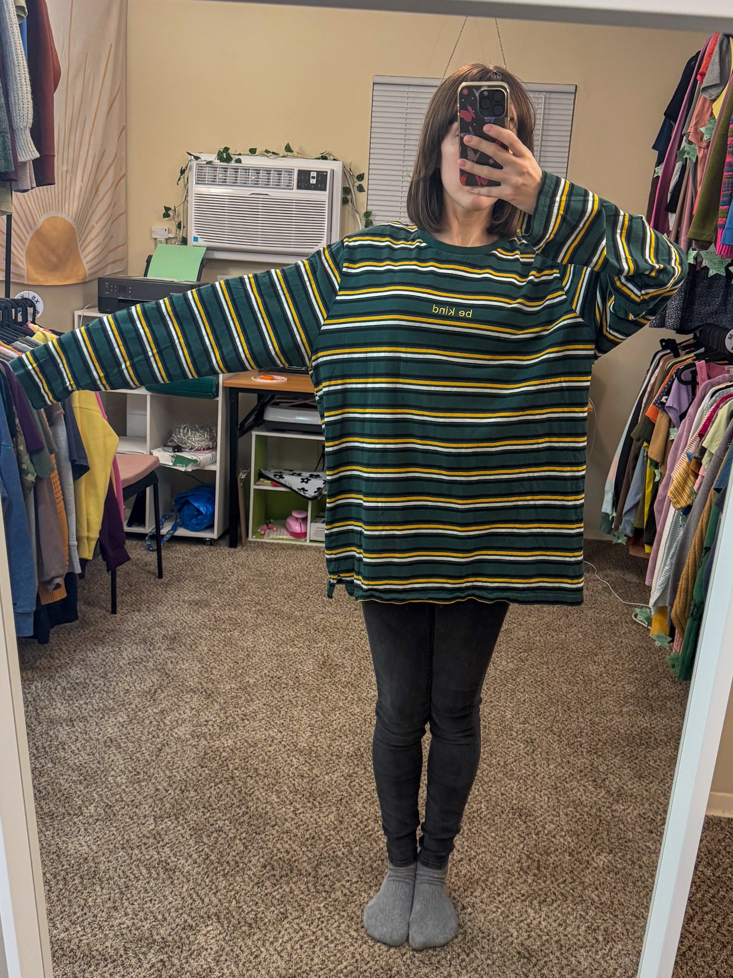 Be Kind Striped Long Sleeve XL