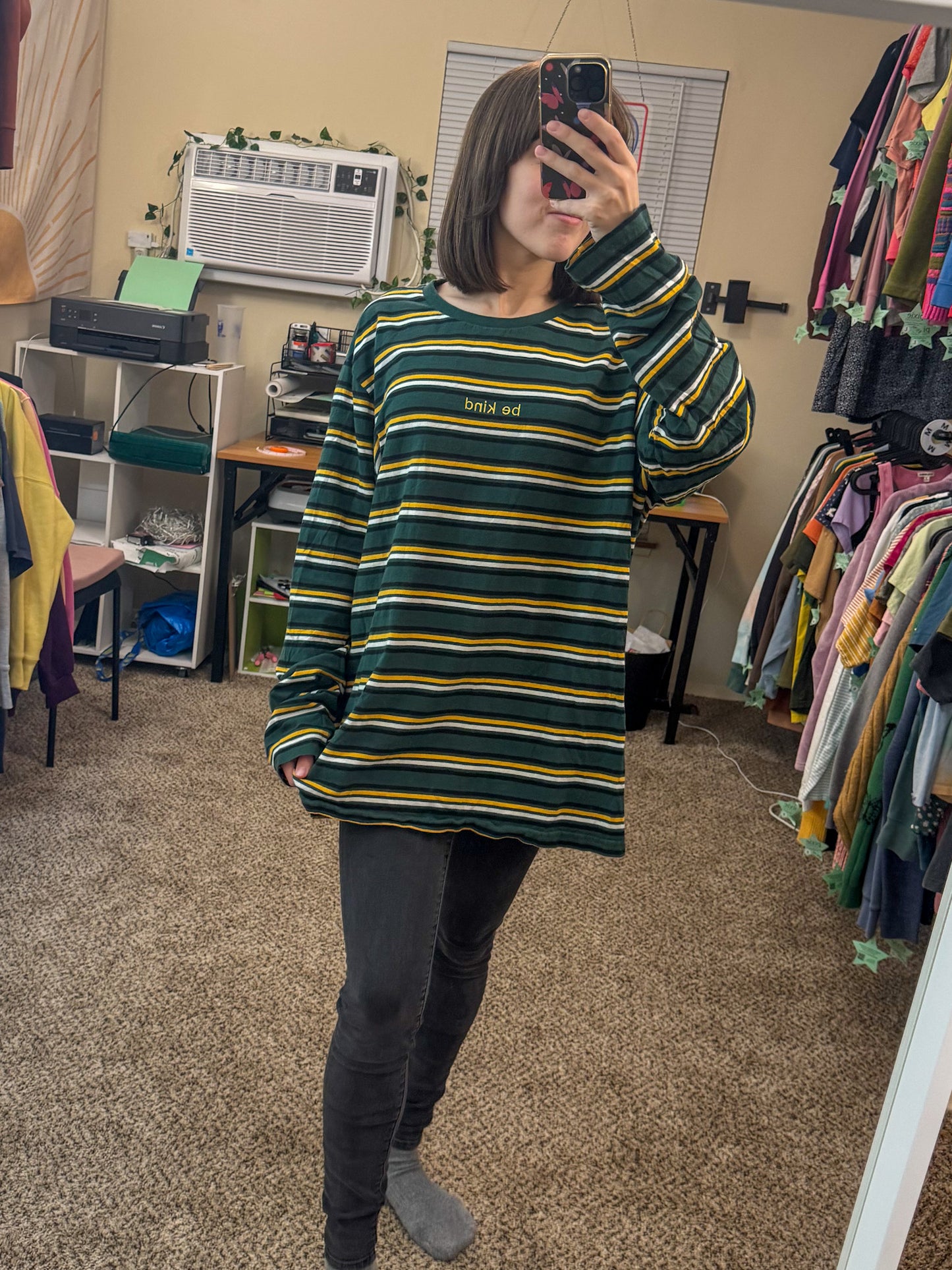 Be Kind Striped Long Sleeve XL