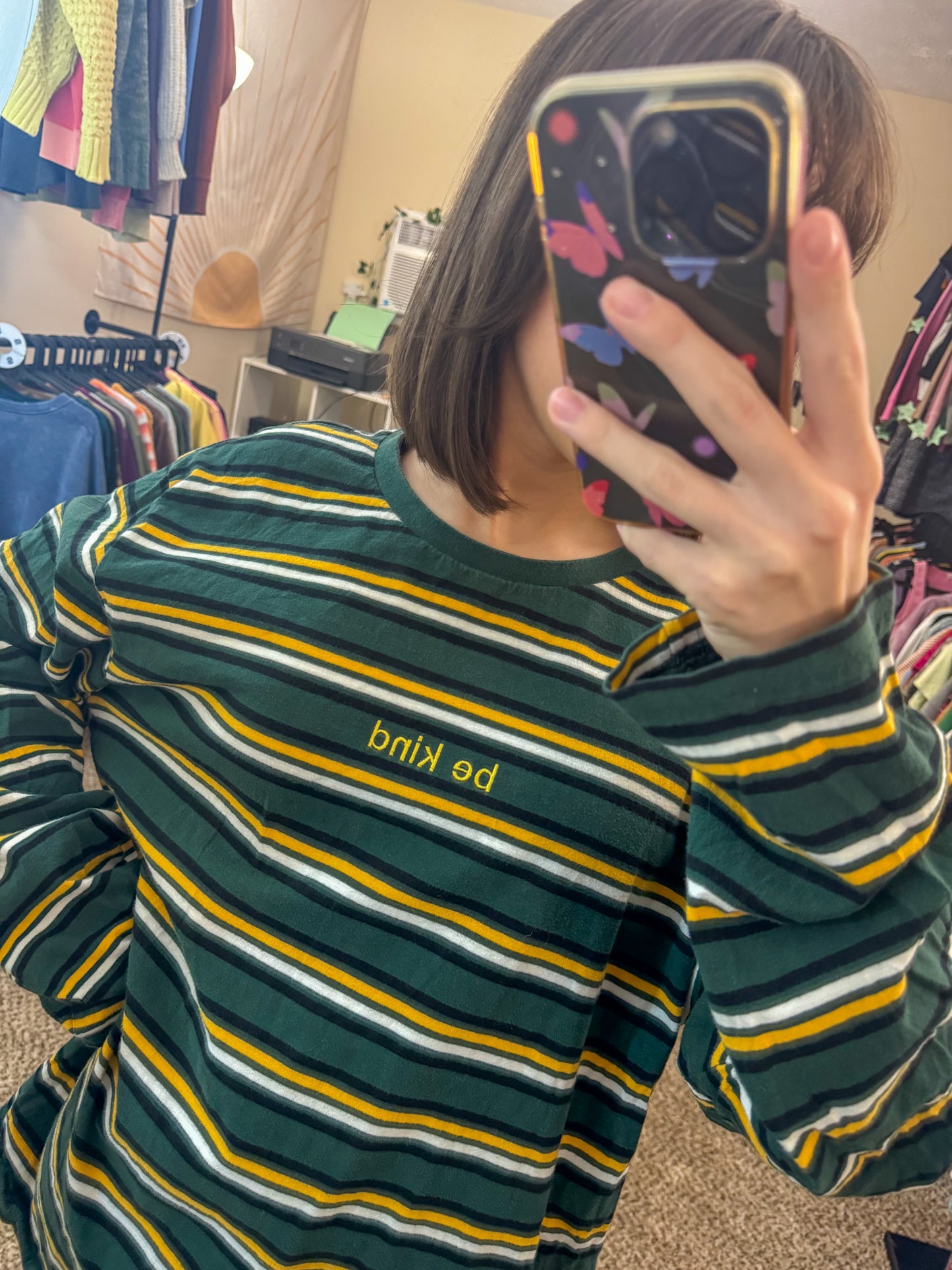 Be Kind Striped Long Sleeve XL