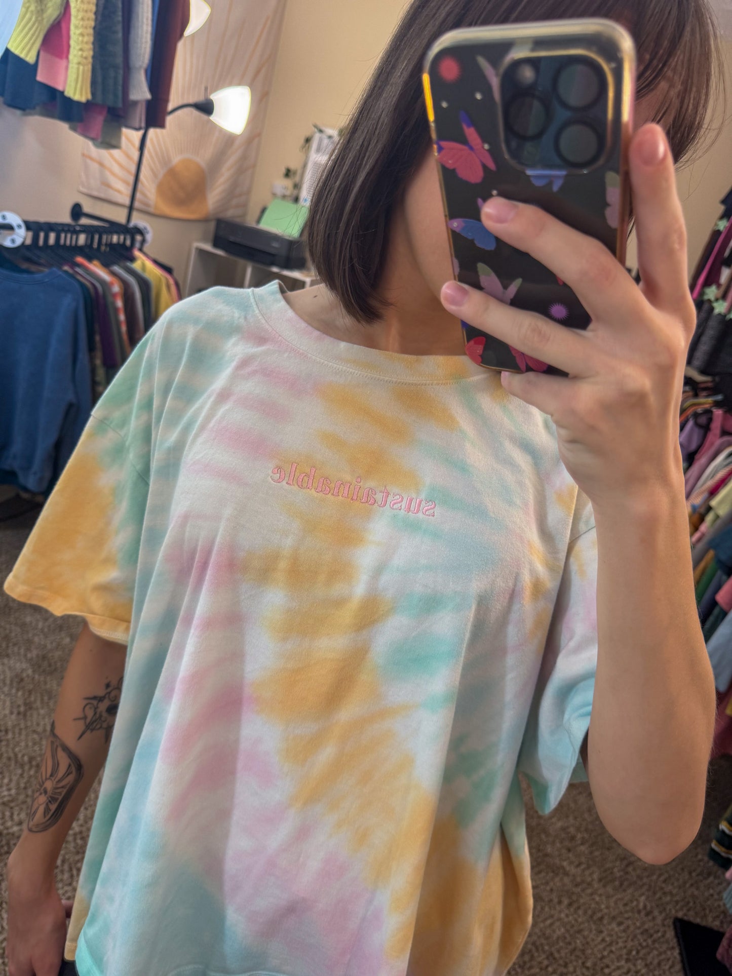 Sustainable Tie Dye Cropped Tee 3XL