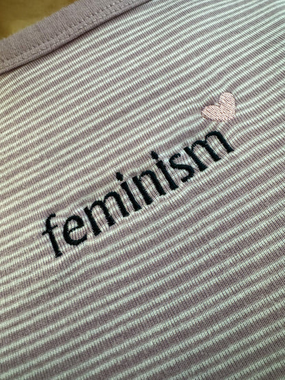 Feminism Purple Striped Tee M