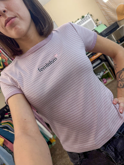 Feminism Purple Striped Tee M