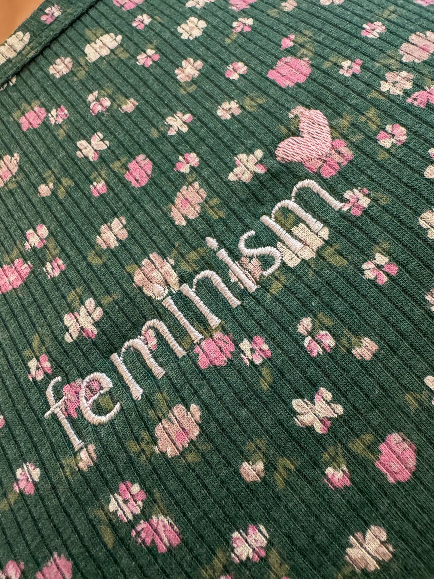 Feminism Floral Cropped Long Sleeve L