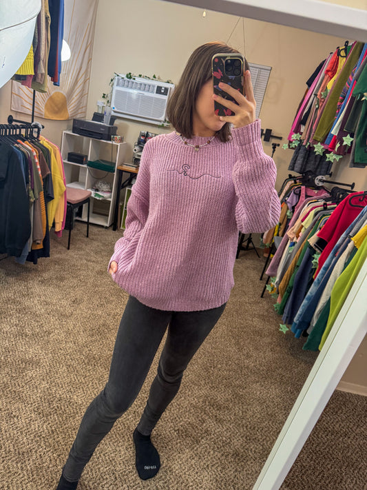 Purple Question Mark Sweater XL