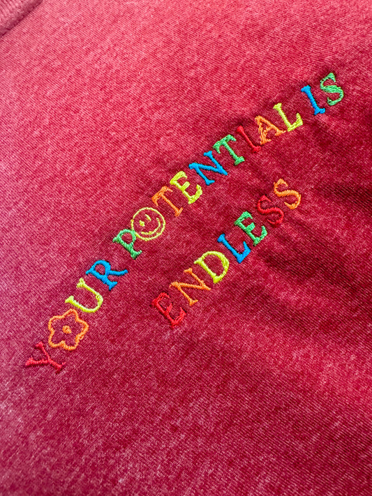 Your Potential Is Endless Red Long Sleeve 2XL