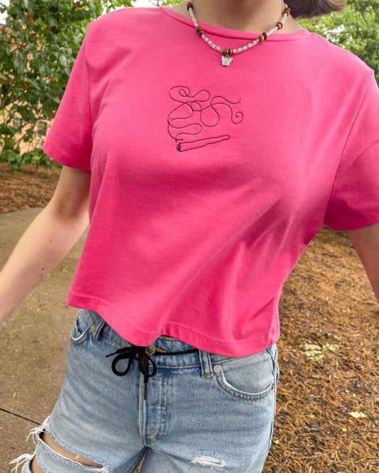 Pink Joint Cropped Baby Tee 2XL