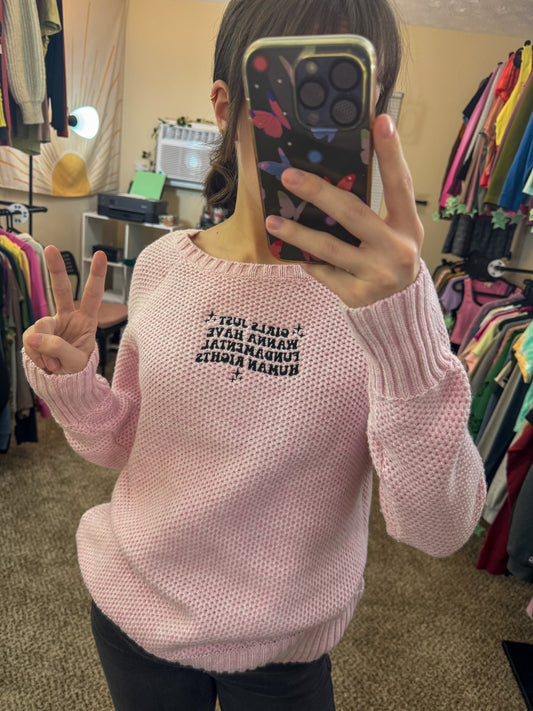 Girls Just Want Fundemental Rights Pink Sweater 2XL