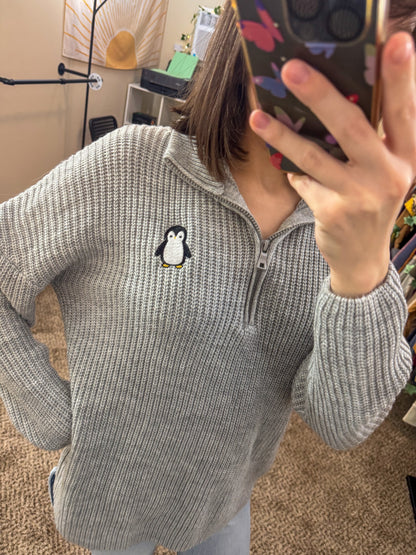 Penguin Quarter Zip Sweater S