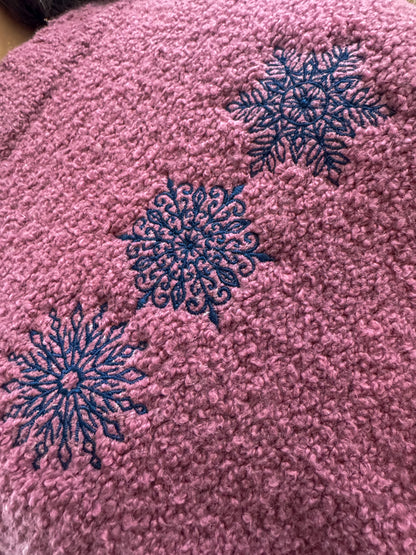 Snowflake Pink Sweater 2XL