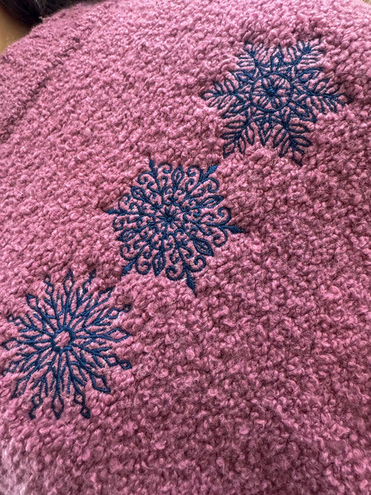 Snowflake Pink Sweater 2XL