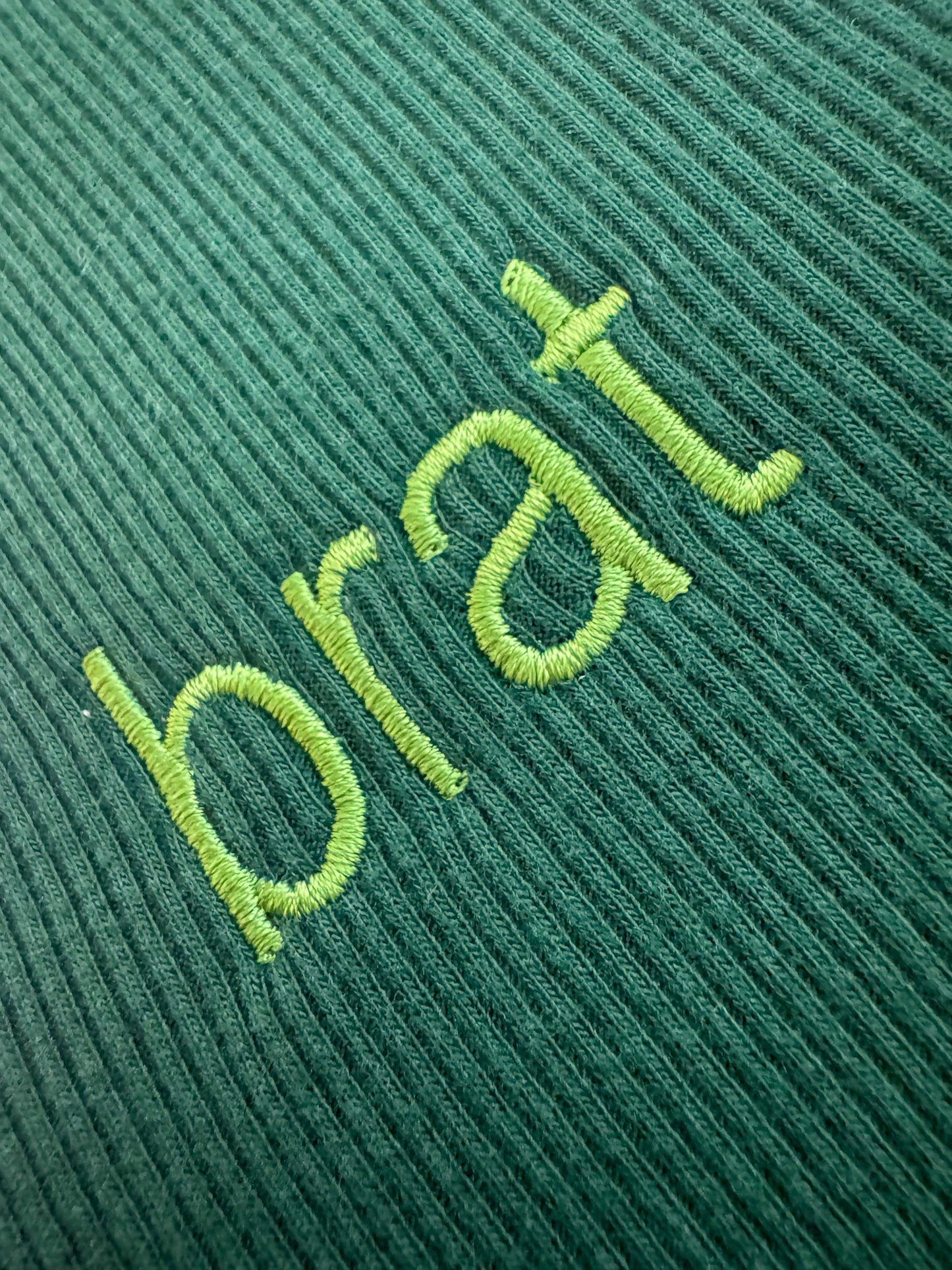 Green Brat Ribbed Baby Tee L