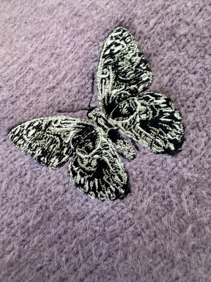 Skull Butterfly Lavender Sweater S