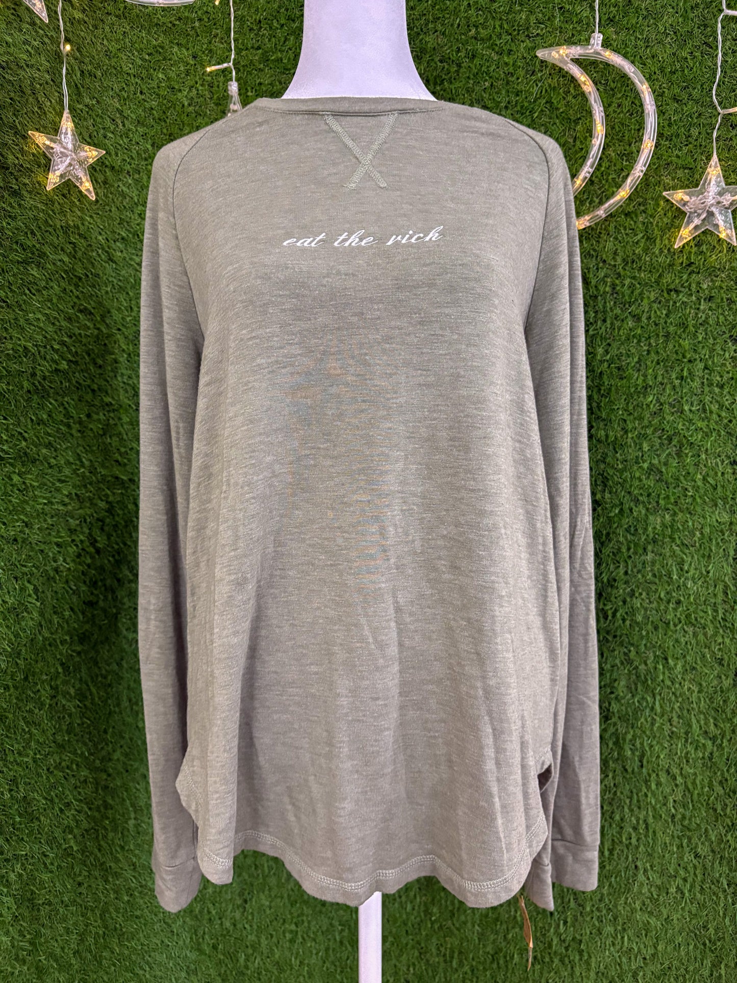 Eat the Rich Green Longsleeve M