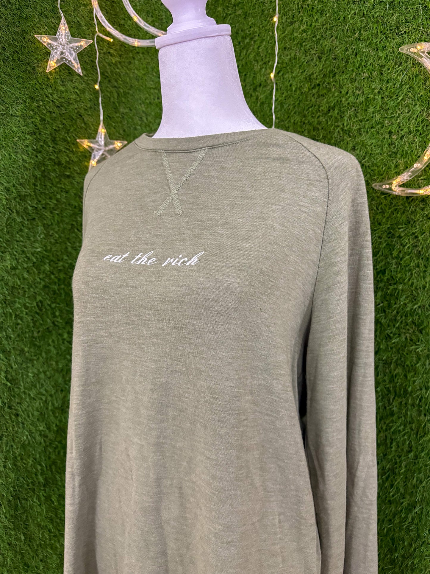 Eat the Rich Green Longsleeve M