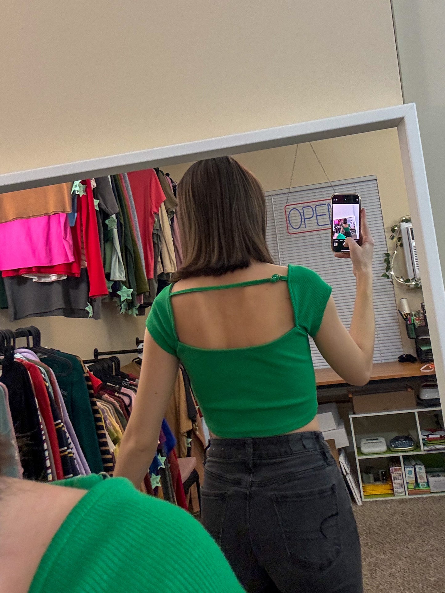 Call Me Hot Green Crop Top S