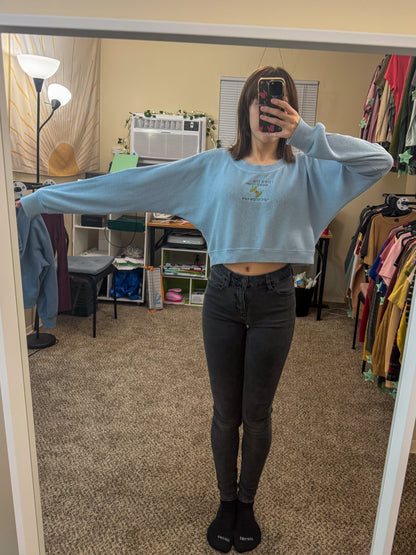 Apple Blue Cropped Long Sleeve S