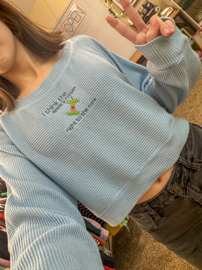 Apple Blue Cropped Long Sleeve S