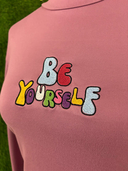 Be Yourself Cinched Back Pink Cropped Long Sleeve 2XL