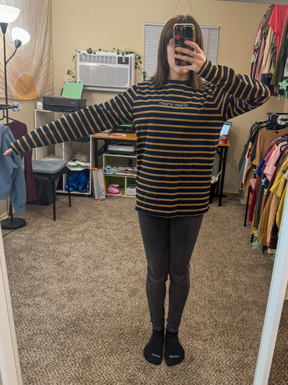 Vroom Vroom Navy & Gold Striped Long Sleeve S