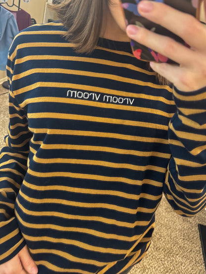 Vroom Vroom Navy & Gold Striped Long Sleeve S