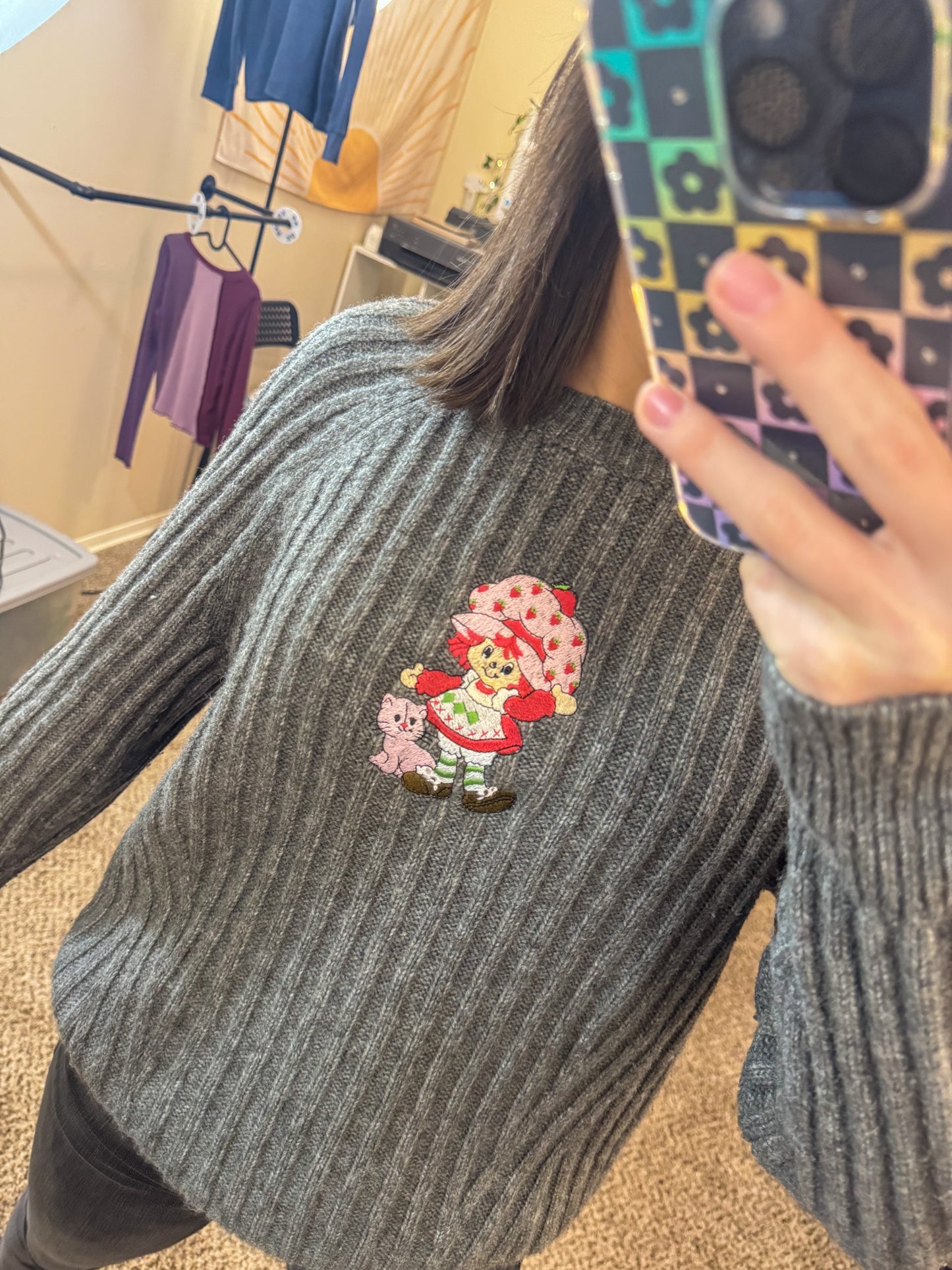 Strawberry Shortcake Grey Sweater L