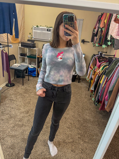 My Melody Tie Dye Cropped Long Sleeve S