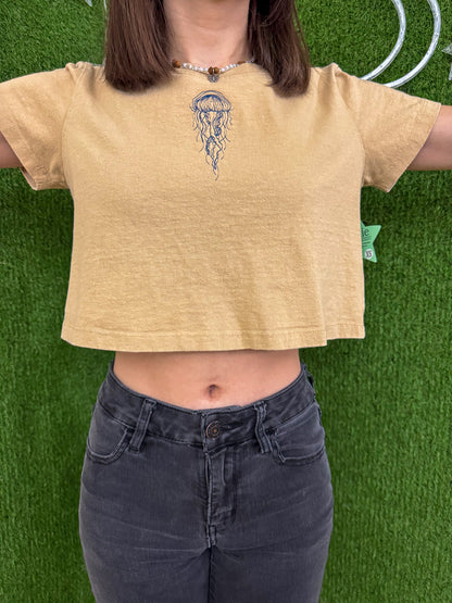 Jellyfish Tan Cropped Tee XS