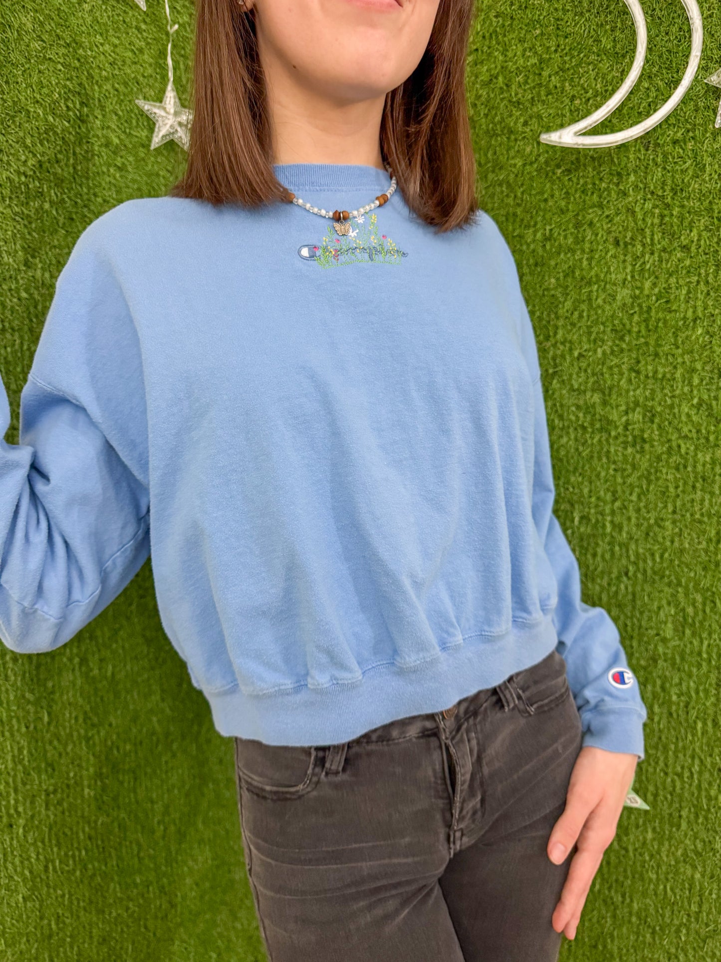 Champion Floral Cropped Long Sleeve XS