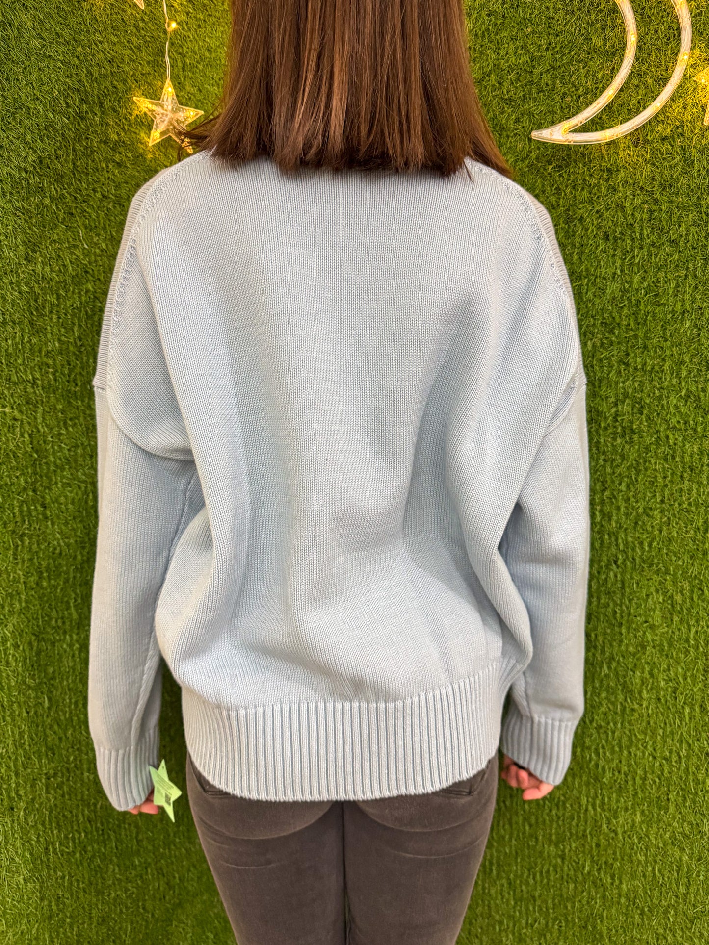 One Line Woman Blue Sweater S