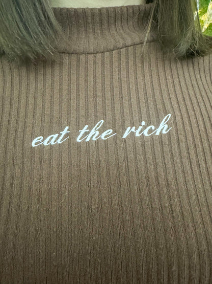 Eat the Rich Cropped Long Sleeve M