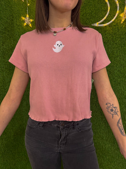 Ghosty Pink Baby Tee L