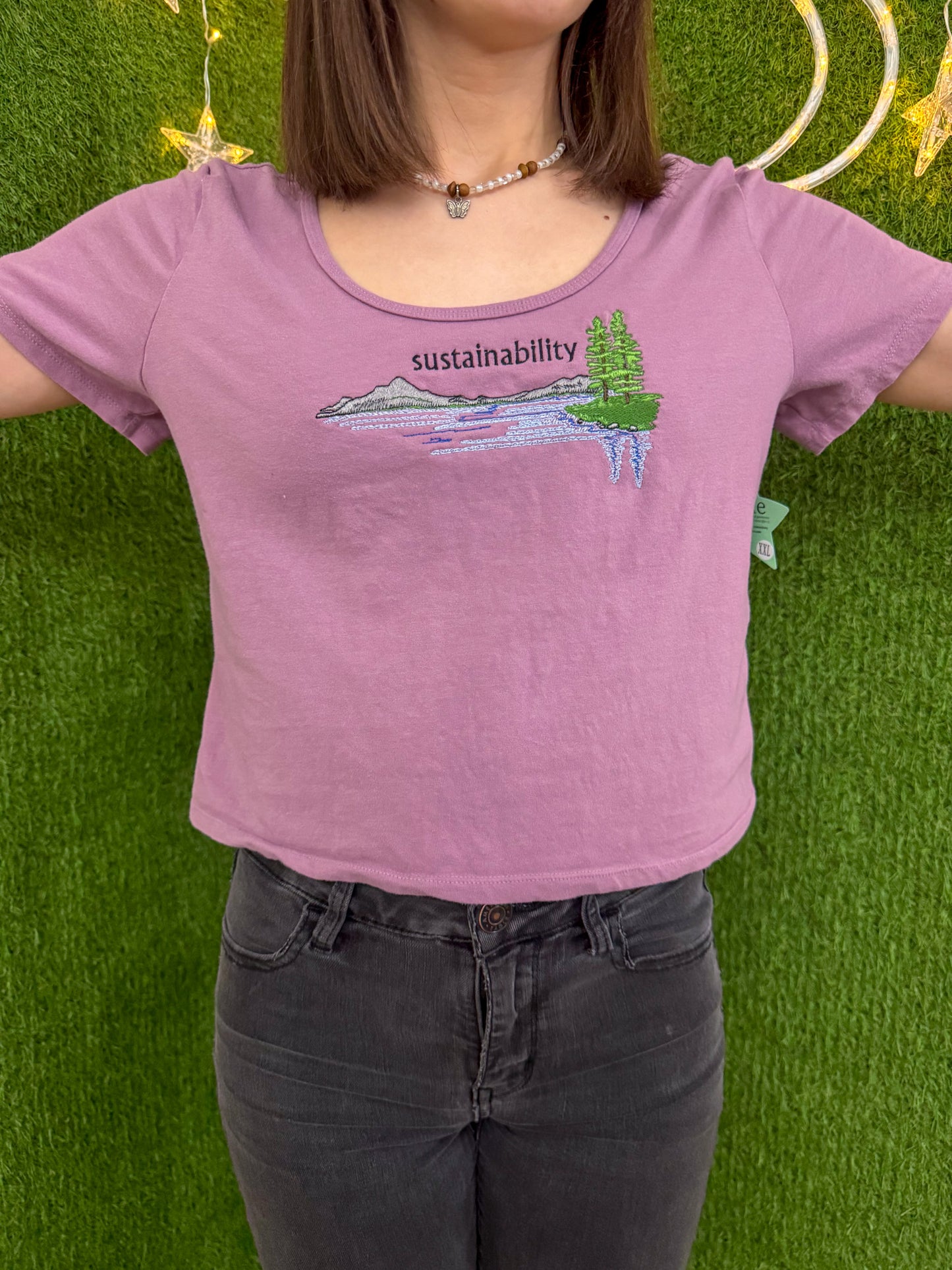 Sustainability Lake Purple Baby Tee 2XL