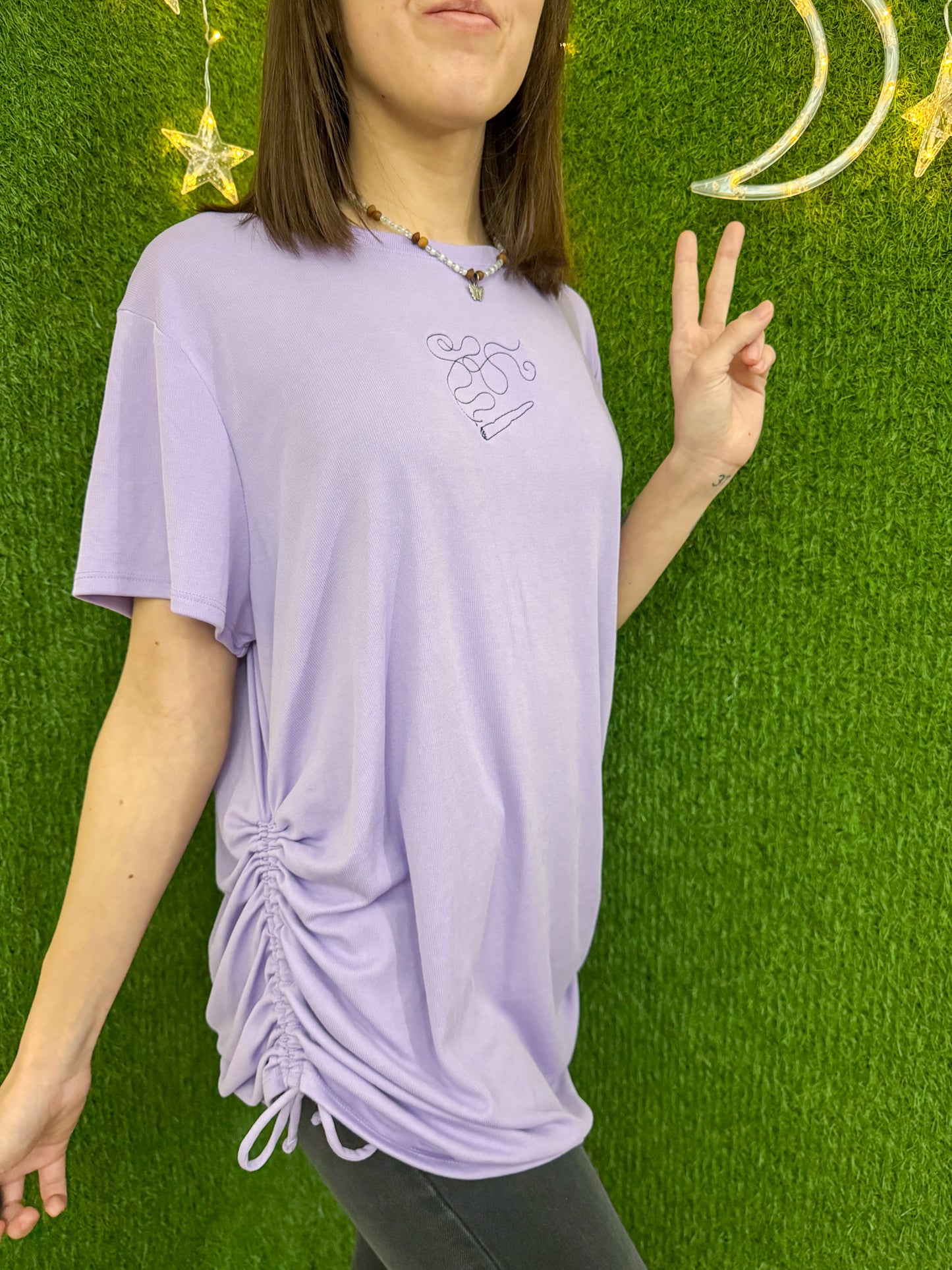 Joint Cinched Side Lilac T-Shirt 2XL