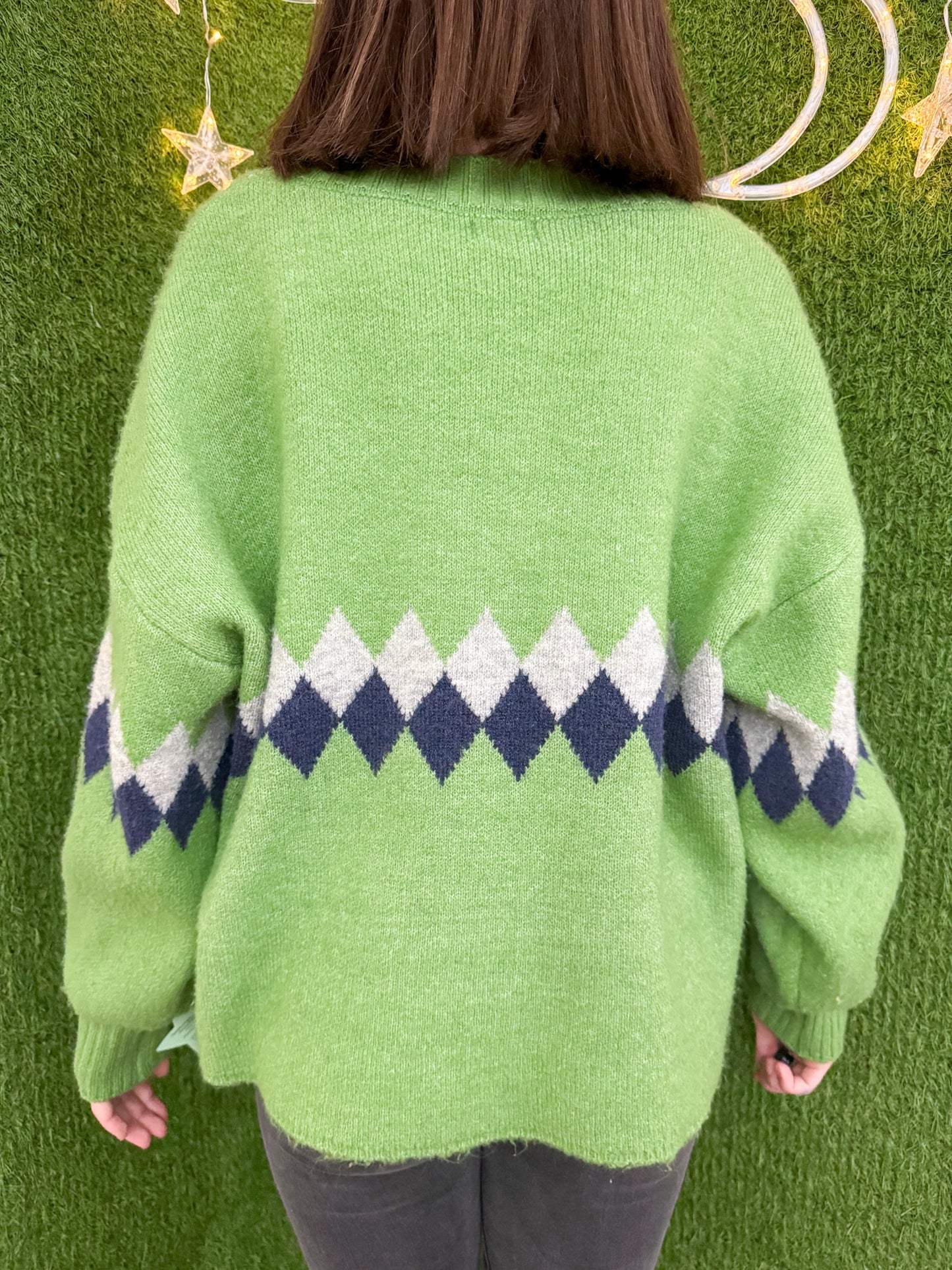 Eat The Rich Green Sweater 2XL