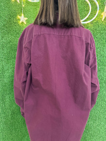 Eat The Rich Maroon Button Up 2XL