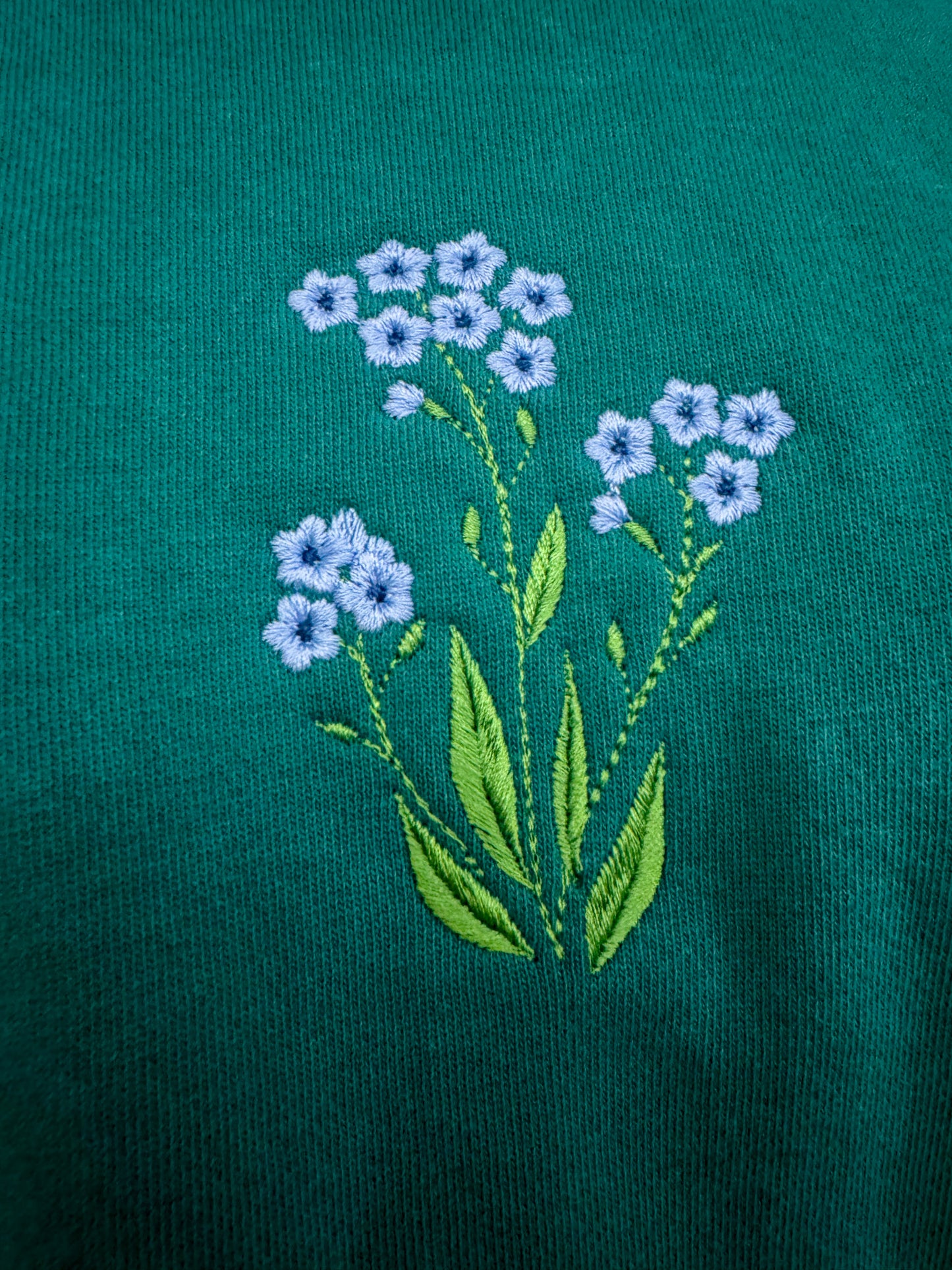 Little Flowers Teal Crewneck 2XL