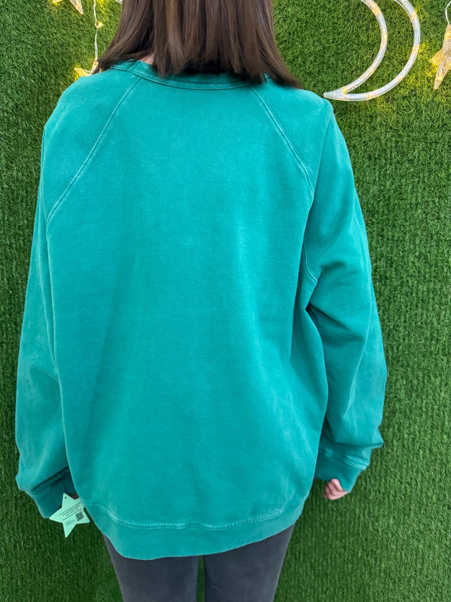 Little Flowers Teal Crewneck 2XL