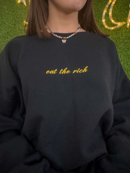 Eat The Rich Black Crewneck 2XL