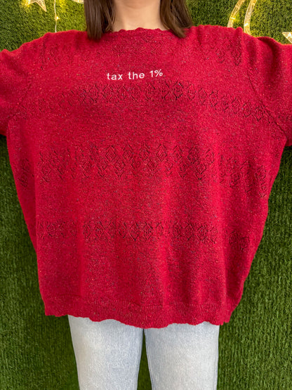 Tax the 1% Red Sweater 3XL