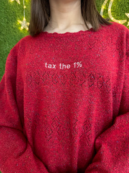 Tax the 1% Red Sweater 3XL