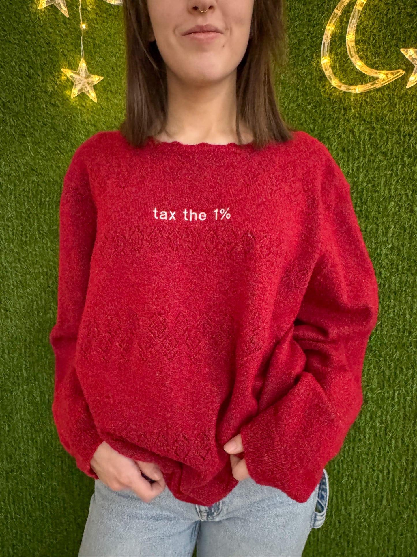 Tax the 1% Red Sweater 3XL