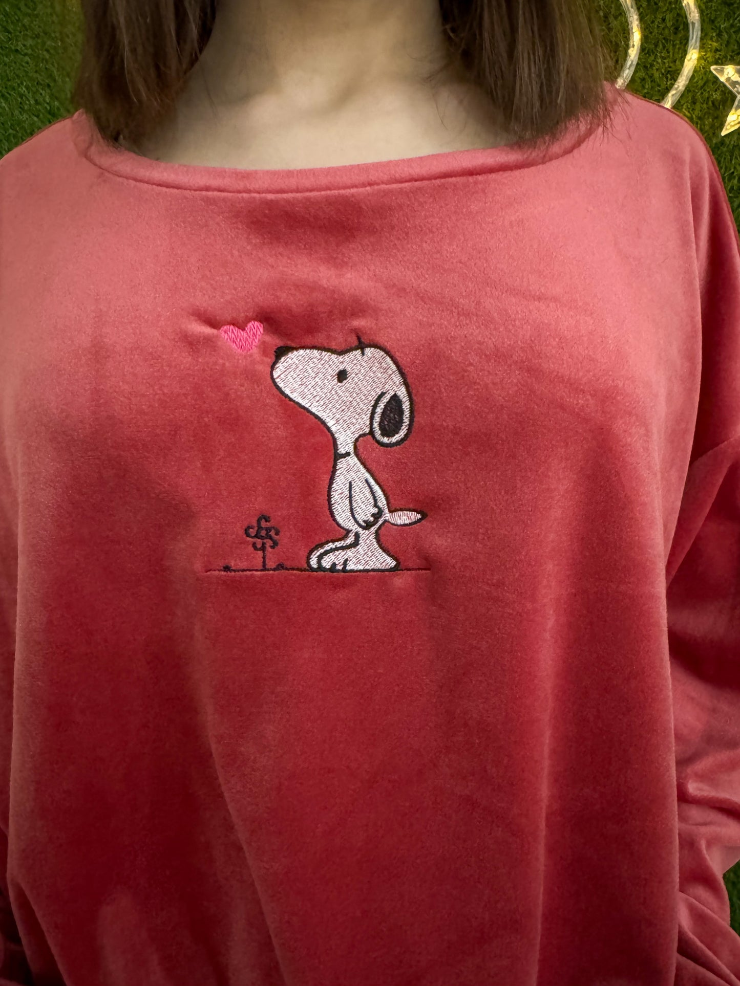 Snoopy Velvet Cropped Long Sleeve 2XL